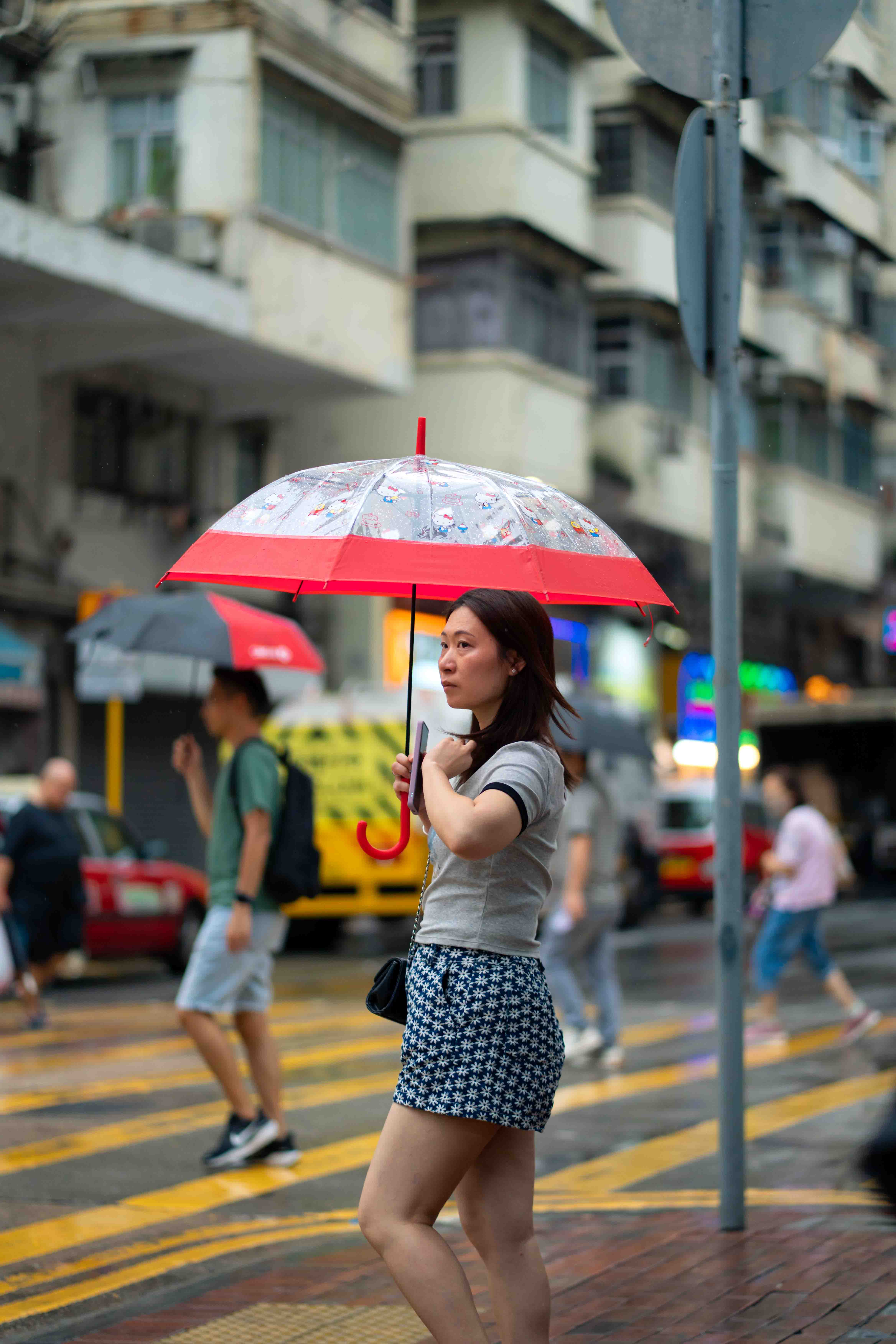 Umbrellas out in full force